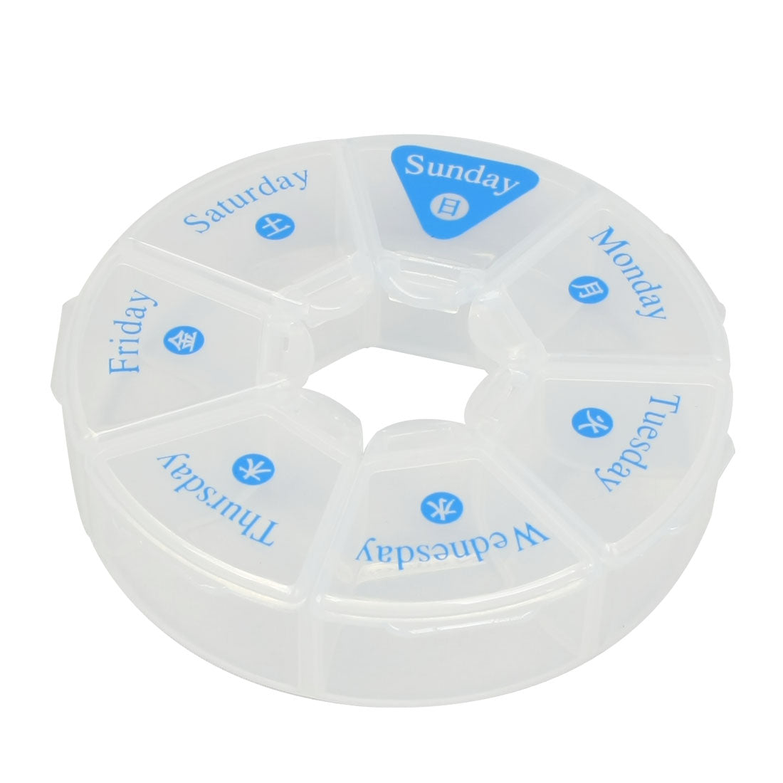 uxcell Uxcell Round Shaped Clear Hard Plastic 7 Day Organizer Case
