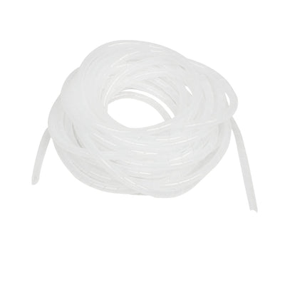 Harfington Uxcell 8mm Dia PE Spiral Wrapping Wire Computer Manager Cable Clear White 33Ft