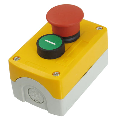 Harfington SPST Red Mushroom Green Flat Momentary Type Push Button Switch Station 240V 3A