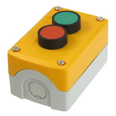 Harfington Uxcell 240V 3A SPST 1NC 1NO Momentary Red Green Flat Push Button Switch Station
