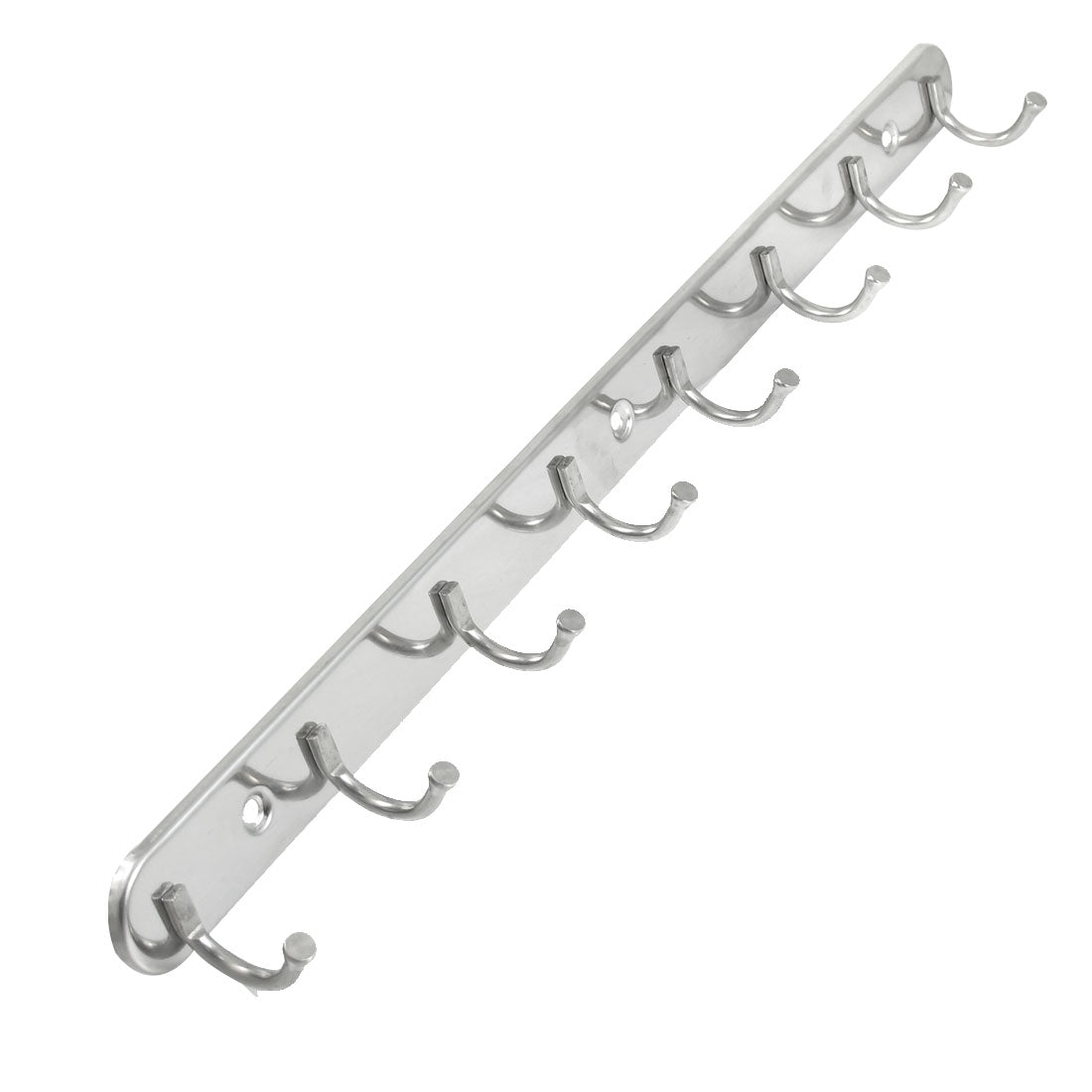 uxcell Uxcell 19.5" Long Wall Mount Stainless Steel 8 Hangers Rack for Towl Bag Clothes