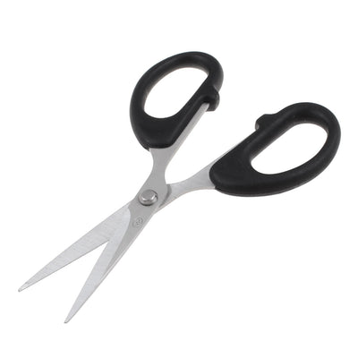 Harfington Uxcell Black Plastic Handle Sewing Quilt Sew Paper Cutting Scissors 5.5"