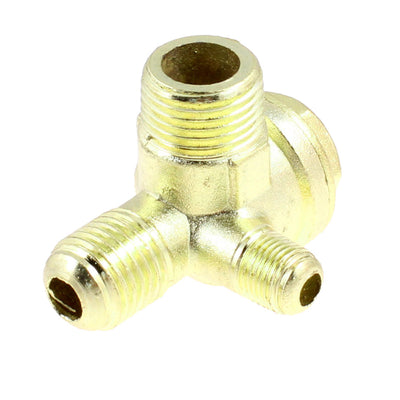 Harfington Uxcell 1/8" 1/4" 3/8" Male Thread Brass Air Compressor Check Valve Gold Tone