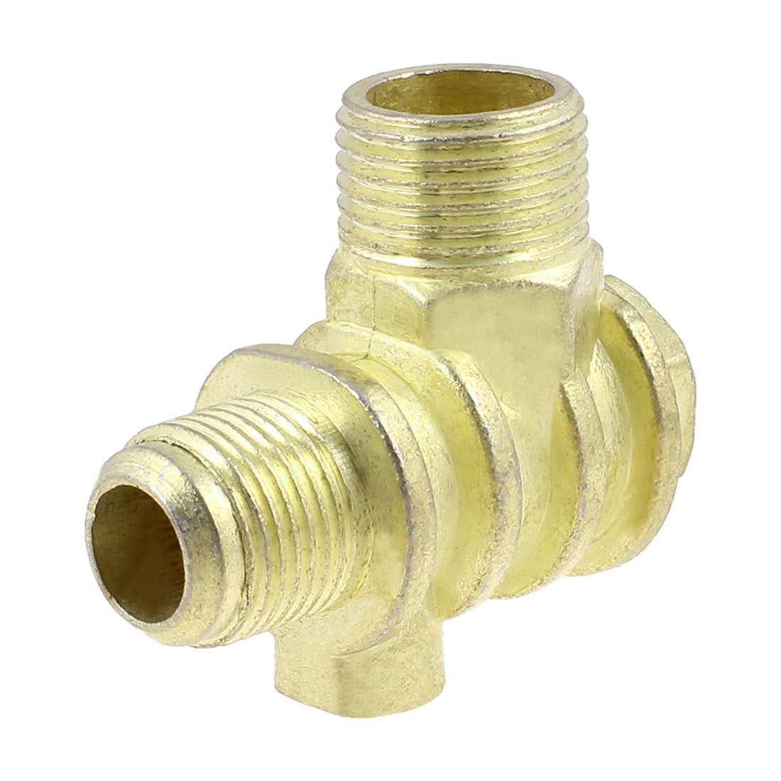 uxcell Uxcell 1/8" Female 1/2" Male Thread Brass Air Compressor Check Valve Gold Tone