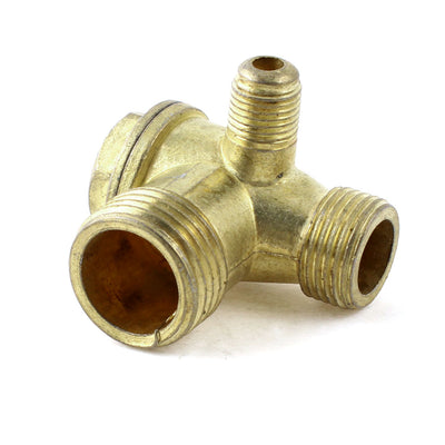 Harfington Uxcell Male Thread Brass Check Valve for Air Compressor Gold Tone