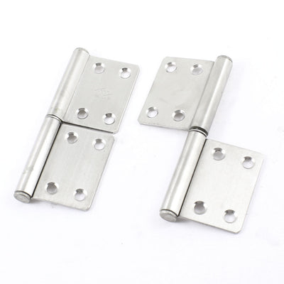 Harfington Uxcell 2 Pcs Stainless Steel Flag Type Window Door Cabinet Hinges 4" Length