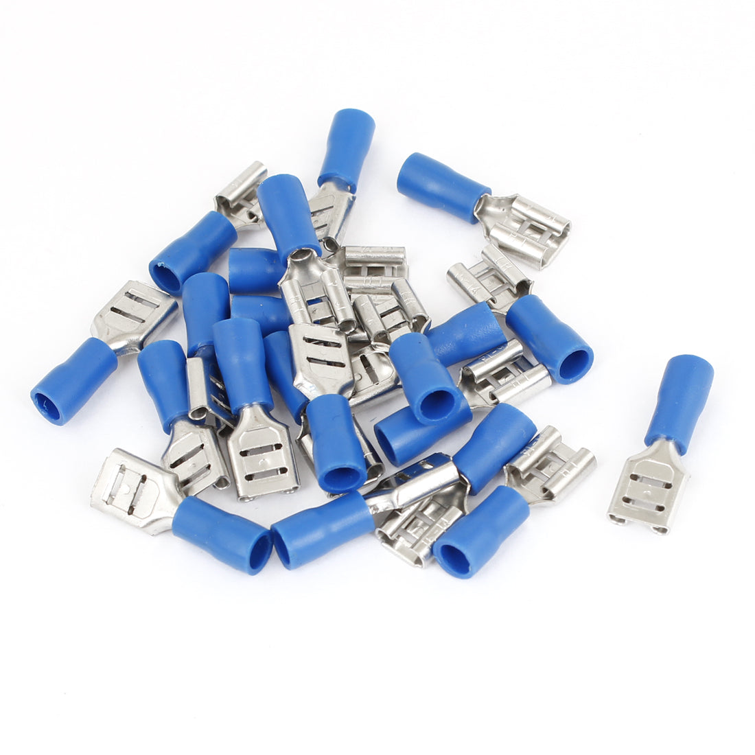 uxcell Uxcell 20 PCS FDD2-250 Blue Pre Insulated Female Type Spade Crimp Connectors