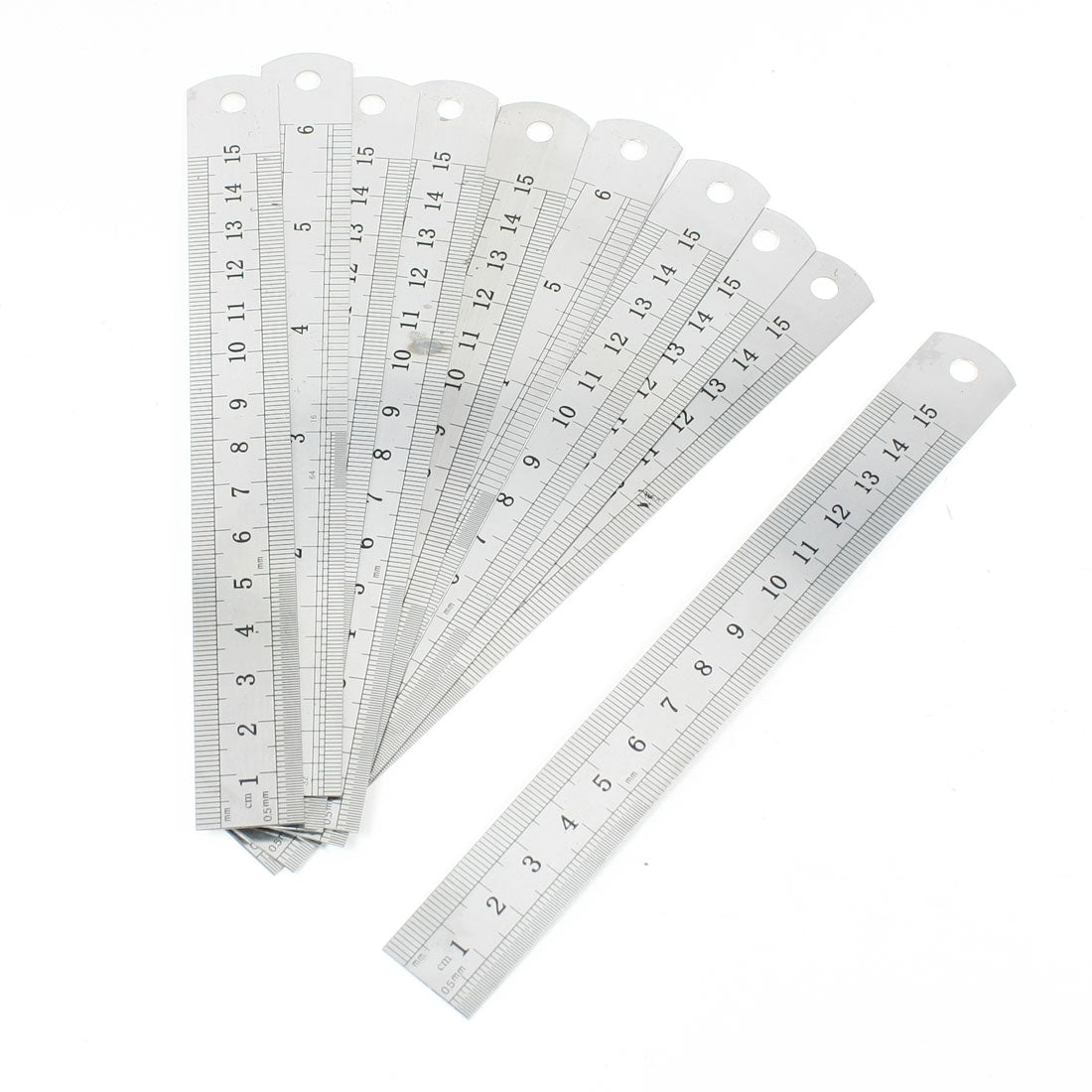 uxcell Uxcell 10 Pcs Home Office 15cm Measuring Range 0.5mm Accuracy Straight Ruler