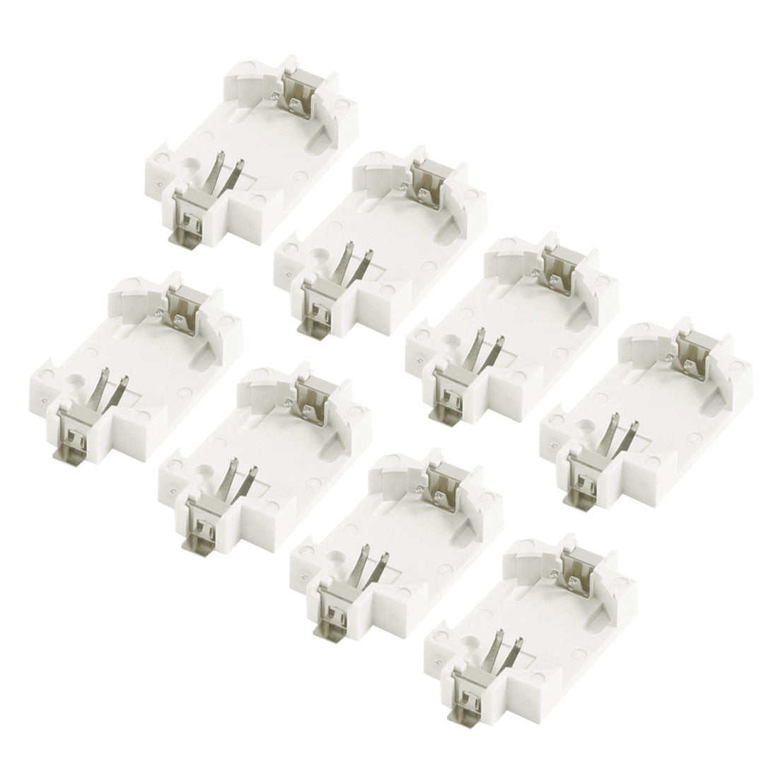 uxcell Uxcell 8 Pcs grey white Plastic  Cell Button Lithium Battery Socket Holder