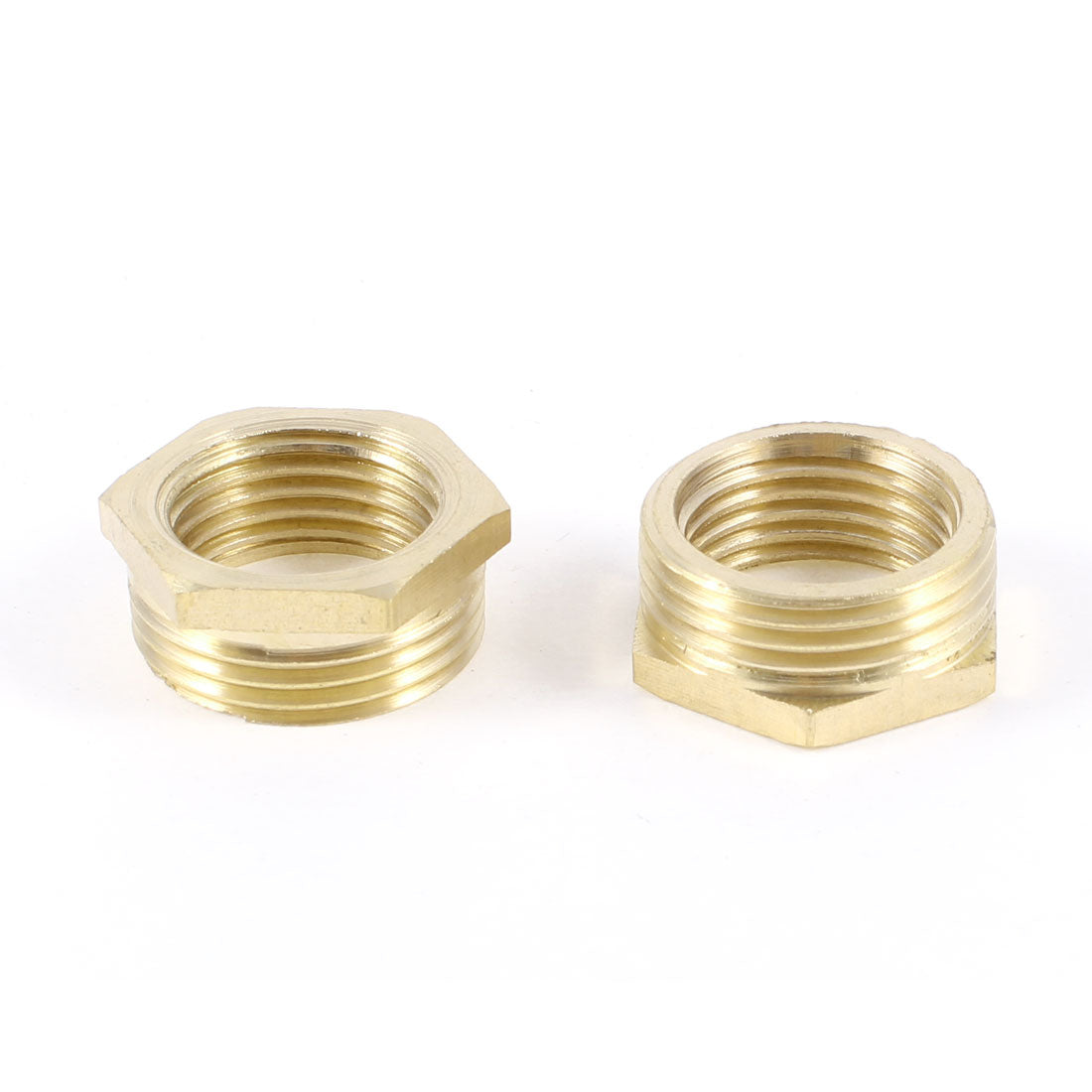 Harfington 1/2" PT to 3/4" PT Female/Male Thread Brass Hex Nipples Pipe Connectors 2 Pcs