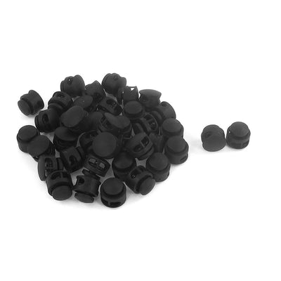 Harfington Uxcell Backpack Luggage Toggle Stopper Cord Locks Ends Black 40 Pcs