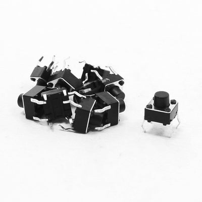 Harfington Uxcell 10 Pcs 6x6x6mm 4 Pins DIP PCB Momentary Tactile Tact Push Button Switch