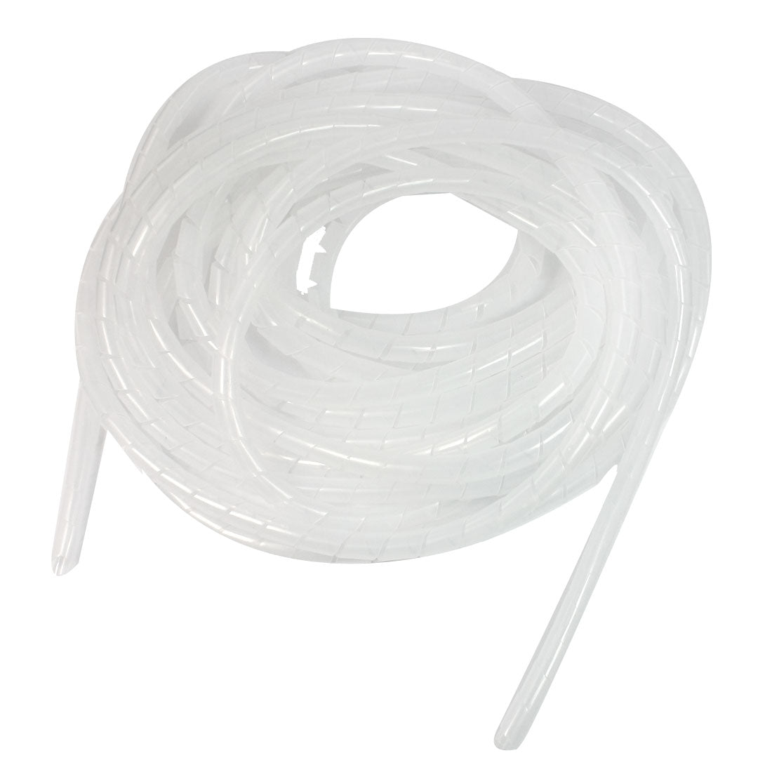 uxcell Uxcell 8mm Dia 13M Long Flexible PE Polyethylene Spiral Cable Wire Wrap Tube White