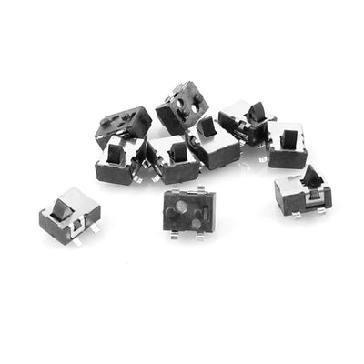 Harfington 10 Pcs 4 Pin SPST Momentary Push Button Mini Surface Mounted Devices SMT Tactile