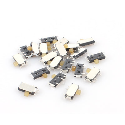Harfington Uxcell 20 Pcs 2 Position 7 Pins 1P2T SPDT Horizontal Mini Surface Mounted Devices SMT Slide Switch