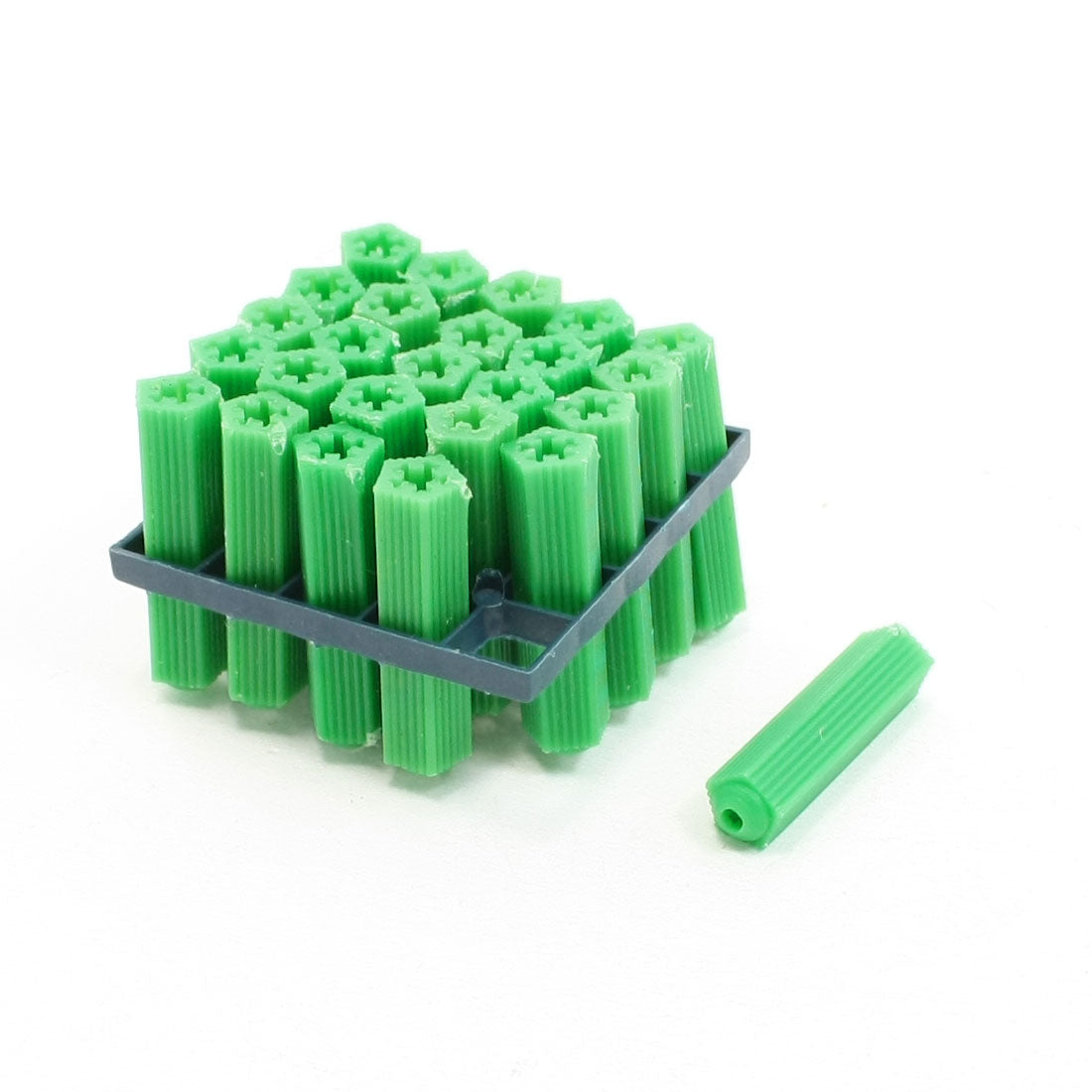 uxcell Uxcell Green 8mm Plastic Wall Connector for Masonry Fixing Screw 25 Pcs