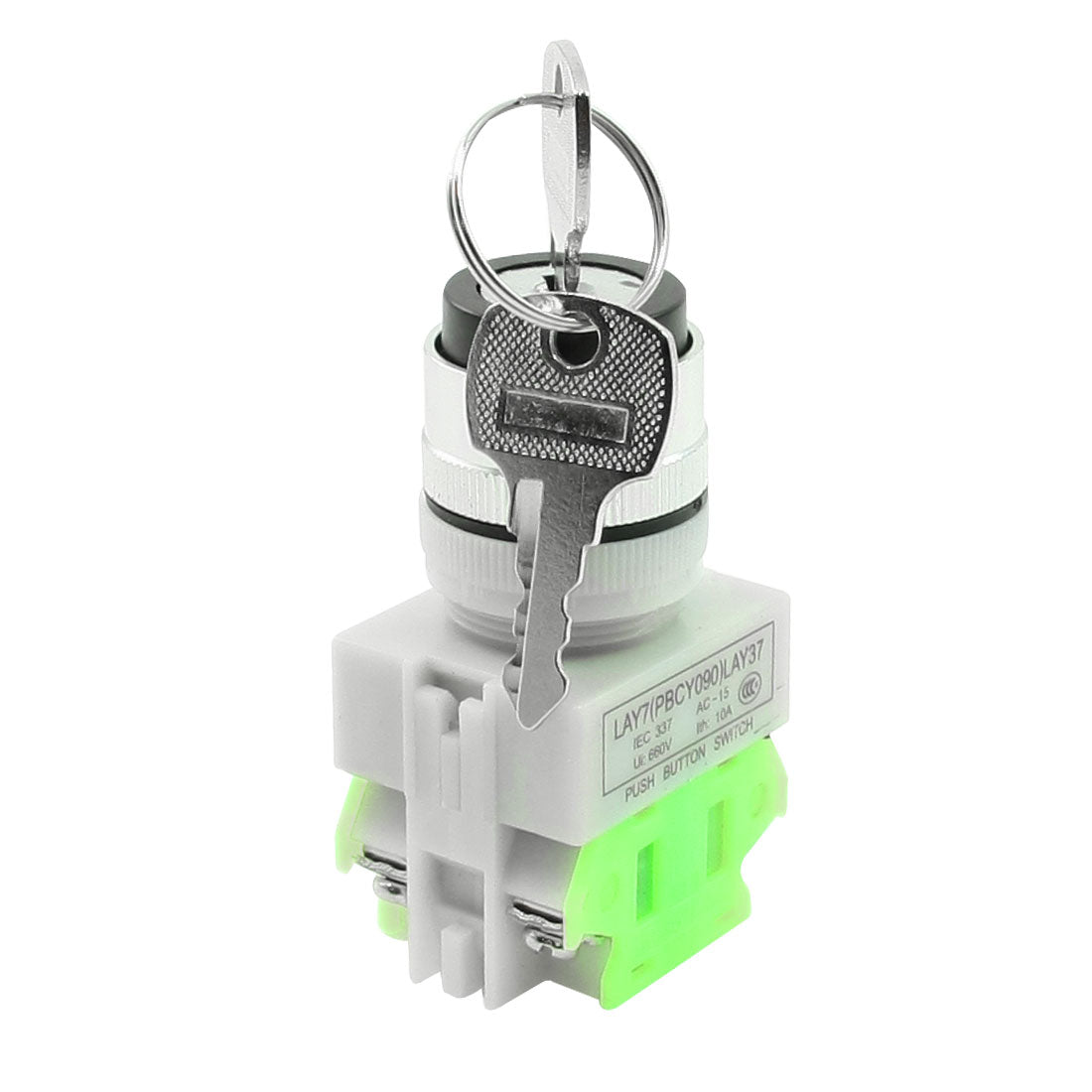 uxcell Uxcell AC 660V 10A DPST 3 Position Rotary Selector Key Lock Switch