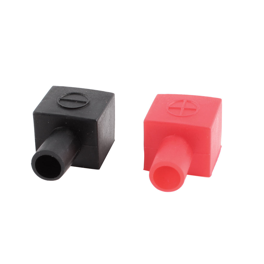 uxcell Uxcell Motorcycle Battery Terminal Cover Soft Plastic Insulation Boot Black Red Pair