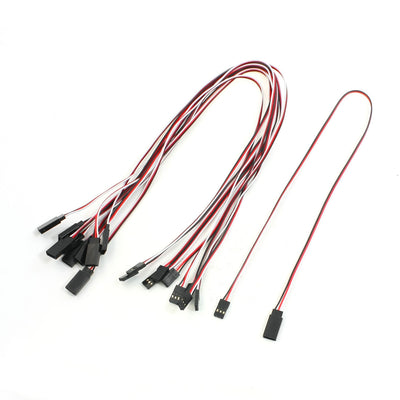 Harfington Uxcell 10 Pcs 3 Terminal Male to Female RC Servo Extension Cord Cable 50cm Length