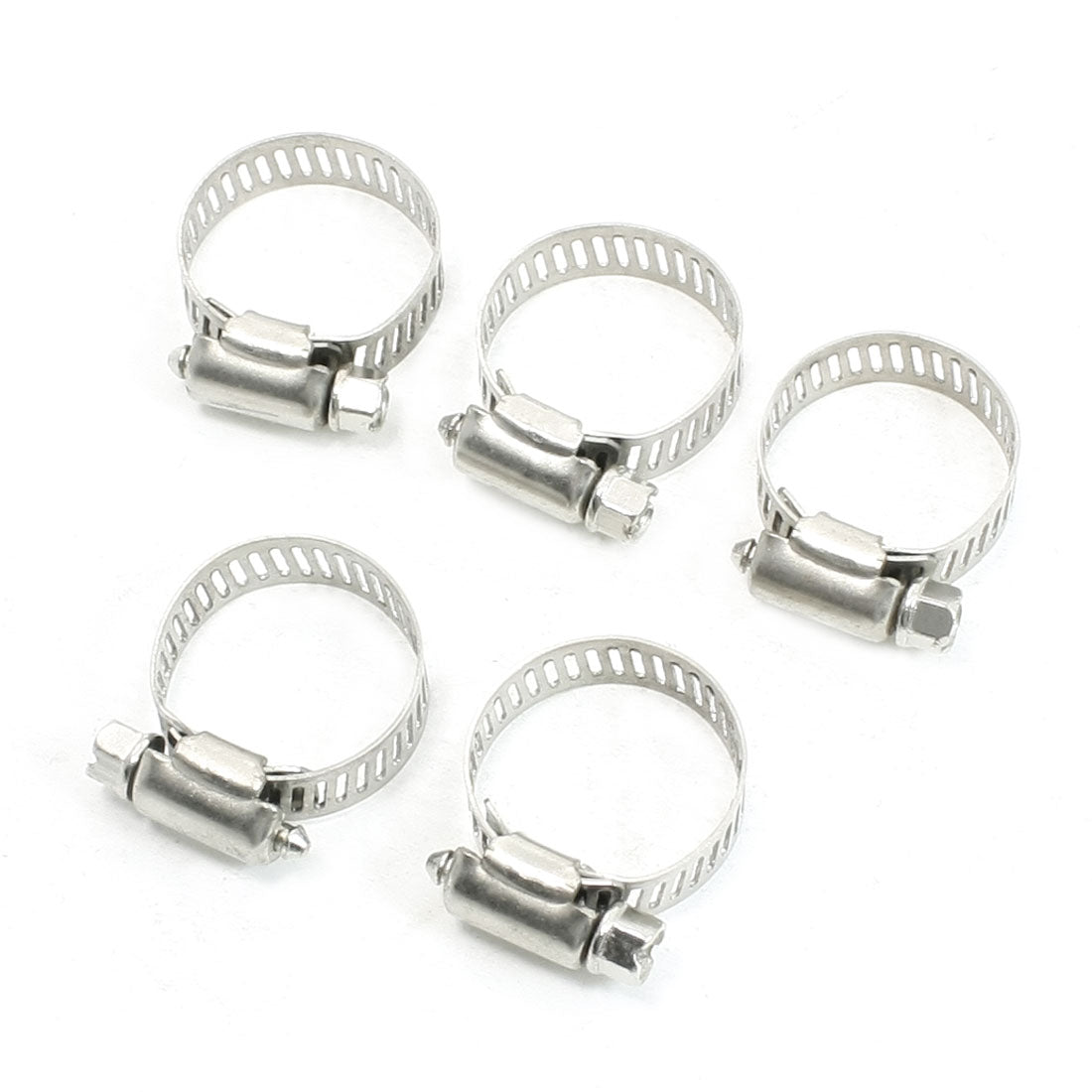 uxcell Uxcell Adjustable 16mm-25mm Stainless Steel  Gear Hose Clamps 5 Pcs