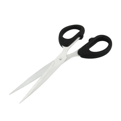 Harfington Uxcell Office Stainless Steel Sharp Blade Black Grip Sewing Paper Straight Scissors