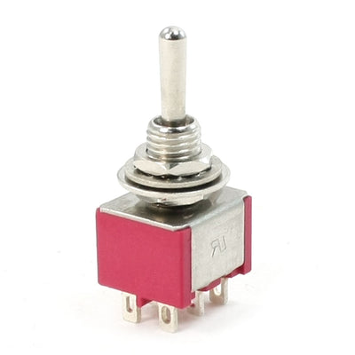 Harfington Uxcell Red AC 250V/2A 120V/5A ON/OFF/ON 3 Position Latching Toggle Switch DPDT