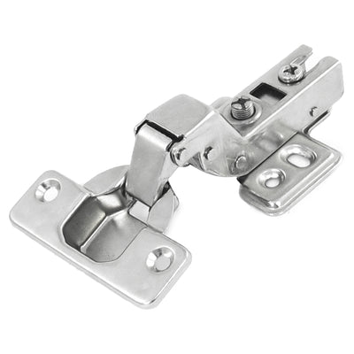Harfington Uxcell Silver Tone Stainless Steel Furniture Insert Concealed Cabinet Hinge 4.3"