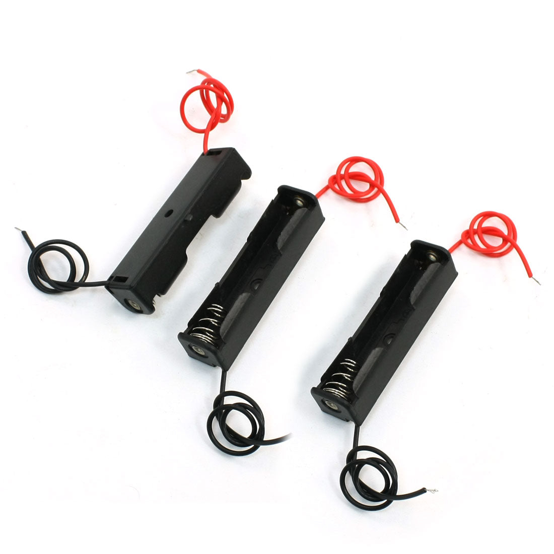 uxcell Uxcell 3 Pcs Spring Clip Black 1 x 1.5V AAA Battery Batteries Holder Case