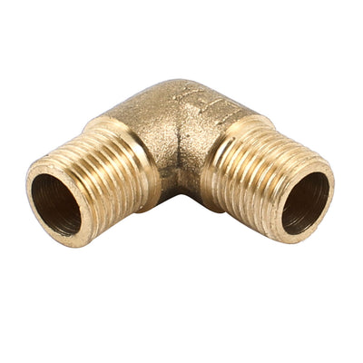 Harfington Uxcell Brass 90 Degree Elbow 1/4" PT Male to 1/4"PT Male Pipe Fitting Coupler