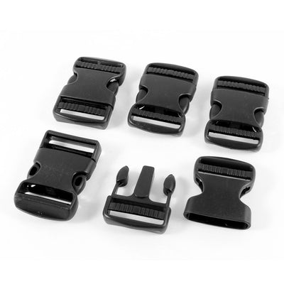 Harfington Uxcell 5 x Plastic Black 1.5" Strap Wide Side Quick Release Buckle for Bag