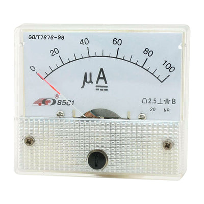 Harfington Uxcell Plastic Casing DC 0-100uA Analog Current Panel Meter Ammeter 85C1