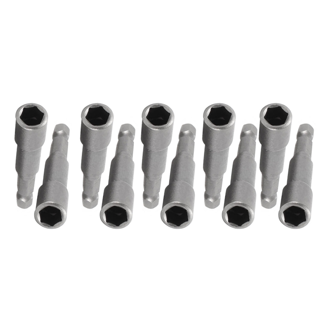 uxcell Uxcell 10 Pcs 1/4" Shank 7mm Socket Hex Driver Power Tool Non-Magnetic