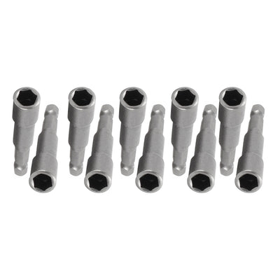Harfington Uxcell 10 Pcs 1/4" Shank 7mm Socket Hex Driver Power Tool Non-Magnetic