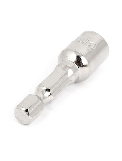 Harfington Uxcell Silver Tone 8mm Width Head Screwdrivers Magnetic Hex Socket Bit
