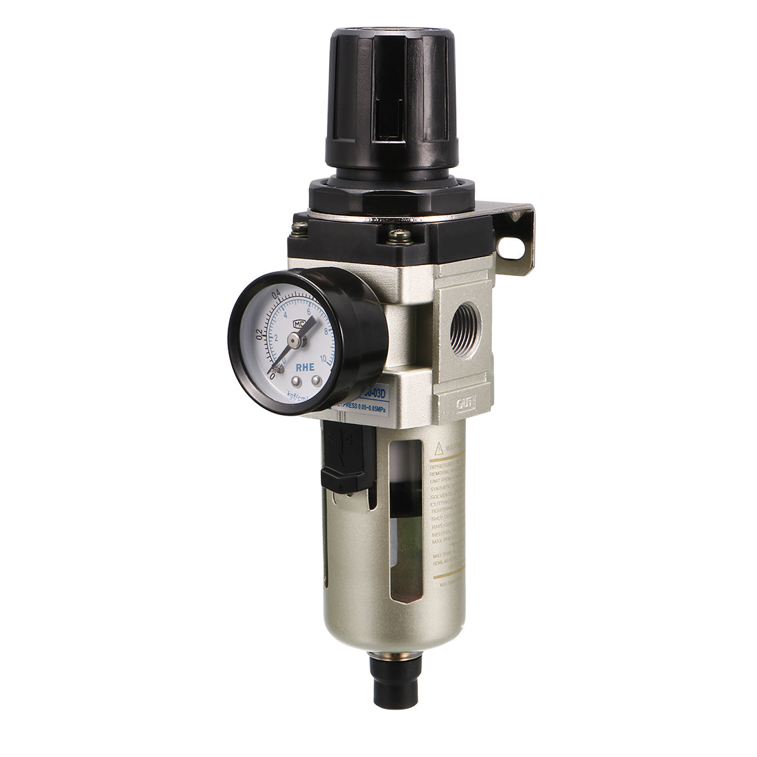 uxcell Uxcell AW3000-03 Pneumatic Air Souce Treatment Filter Regulator w 0-1Mpa Pressure Gauge