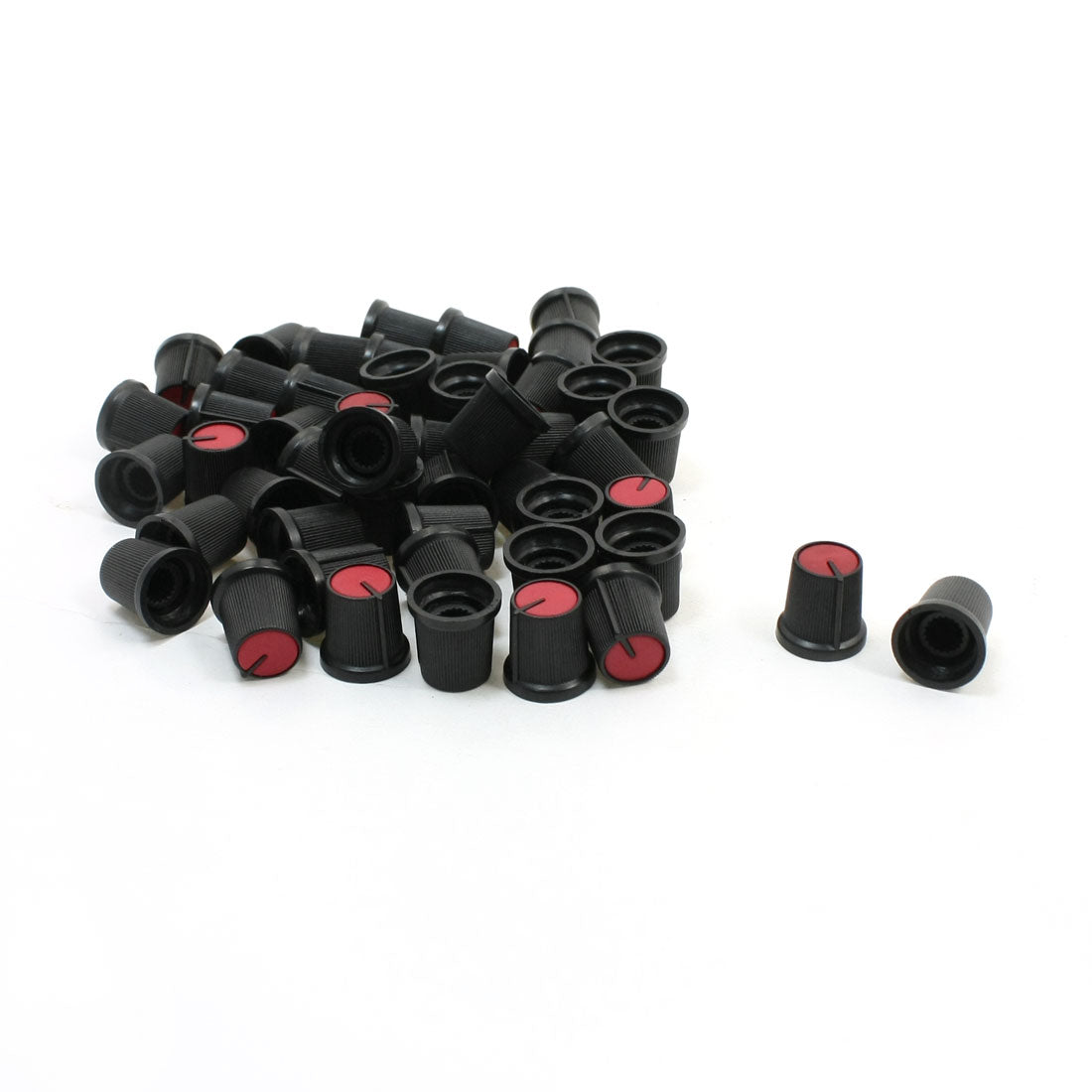 uxcell Uxcell 50 Pcs 6mm 15/64" Shaft Dia. Nonslip Potentiometer Knobs Red Black
