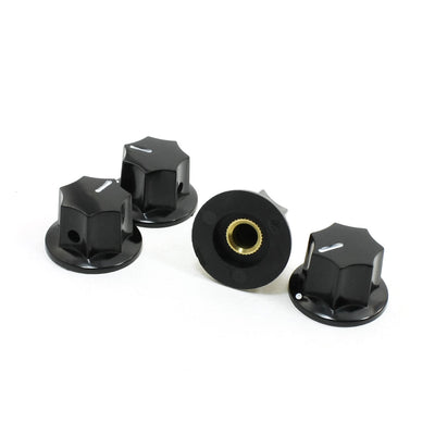 Harfington Uxcell 4 Pcs Black 24mm Dia Rotary Knobs for 6mm Dia. Shaft Potentiometer