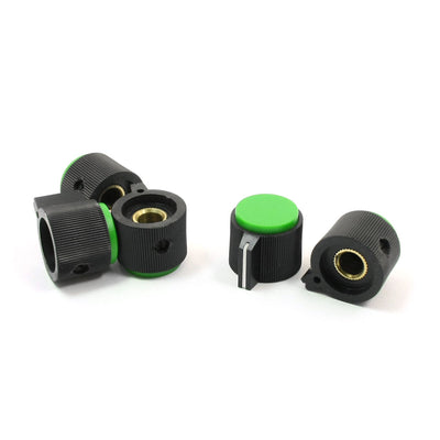 Harfington Uxcell 5pcs Adjustable Turn 6mm Shaft Dia Potentiometer Rotary Knobs Green