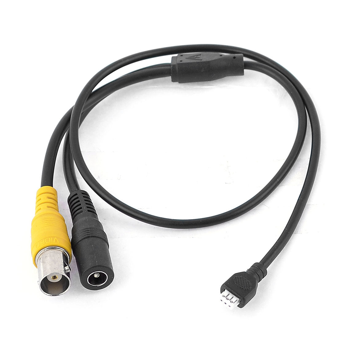uxcell Uxcell CCTV Camera Female BNC 5.5x2.1mm 13.7" DC Power Cable Cord Black Yellow