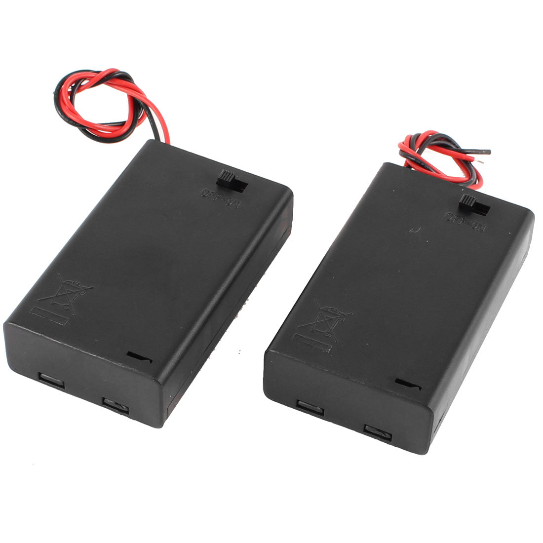 uxcell Uxcell 2 Pcs 3 x AAA 4.5V Batteries Battery Holder Case Box Wired ON/OFF Switch w Cover