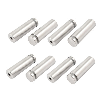 Harfington Uxcell 8 Pcs 19mm x 60mm Stainless Steel Screw Nail Glass Standoff Pin Clamp