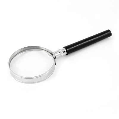 Harfington Uxcell Silver Tone Metal Round Grip 60mm Dia Jewelry Loupe 4X Magnifier Glass