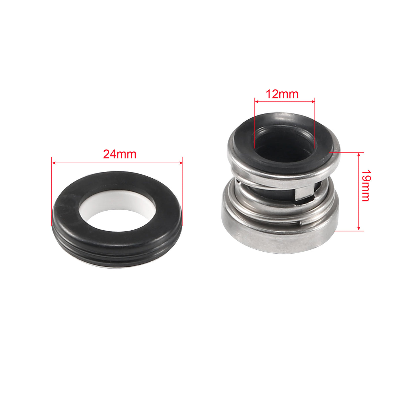 uxcell Uxcell Water Pumps Shaft Single Coil Spring Mechanical Seal 12mm Dia