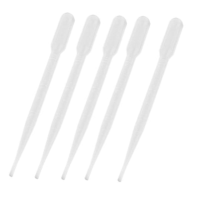Harfington Uxcell 5 Pcs 3ML Capacity Lab Laboratory Clear Pipettes Droppers 6.1" Long