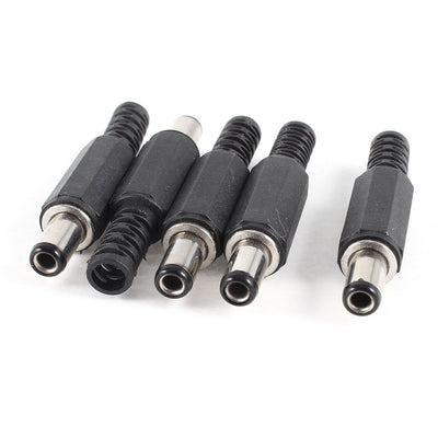Harfington Uxcell 5 Pcs DC Cable Jack Power Supply Male Connector 5.5mmx2.5mm