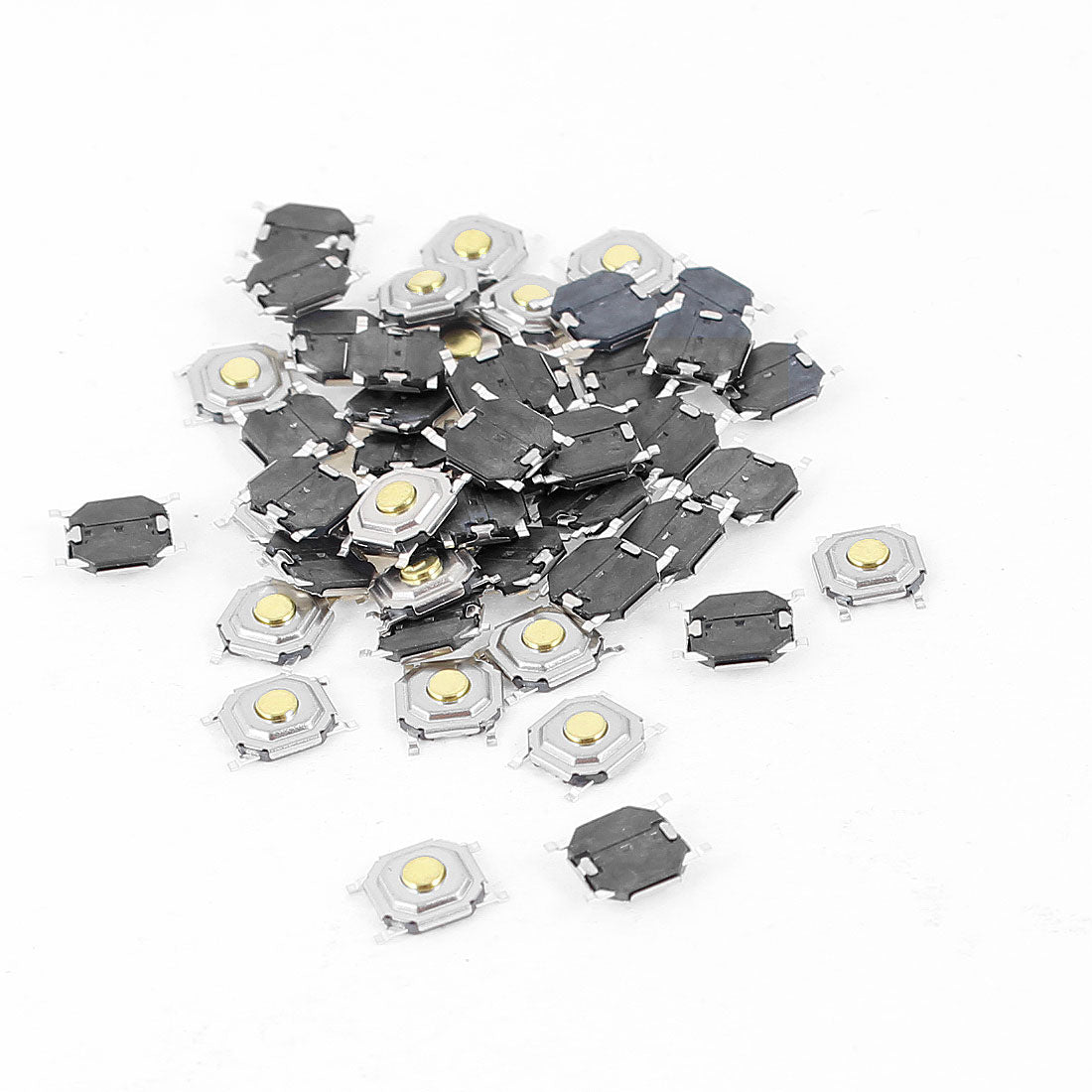 uxcell Uxcell 50 Pcs 5mmx5mmx1.5mm 4 Pins Surface Mounted Devices PCB Momentary Tactile Tact Push Button Switch