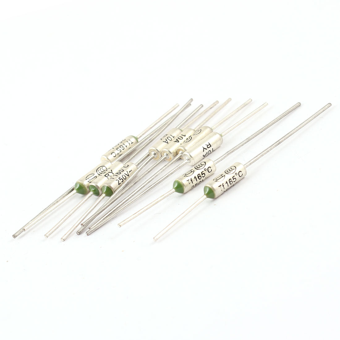 uxcell Uxcell 10Pcs Microtemp Circuit Protection Aluminum Thermal Fuse 165C Degree 250V 10A
