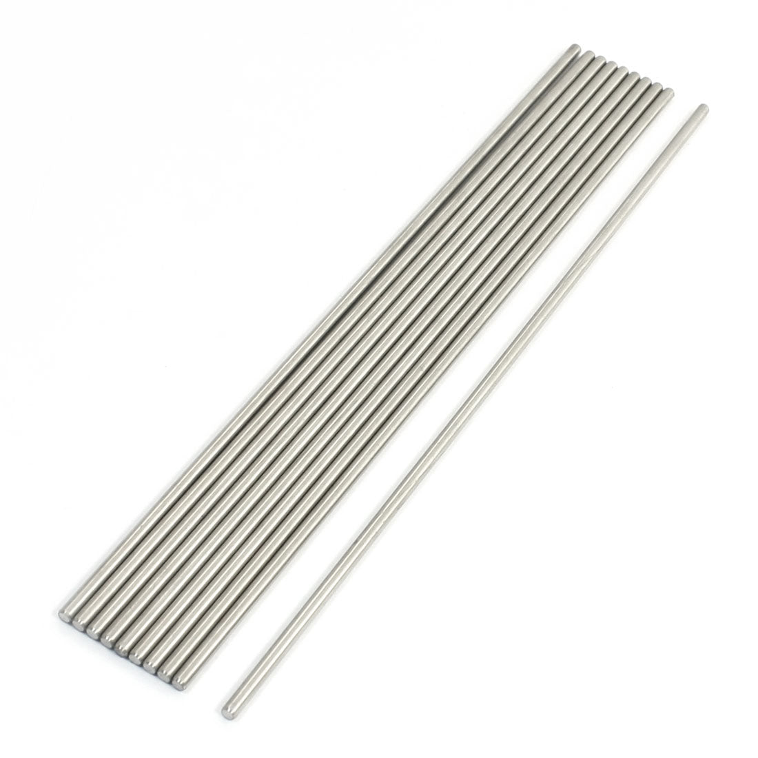 uxcell Uxcell 10Pcs Stainless Steel 200mm x 3mm Round Rod Stock for RC Airplane Model