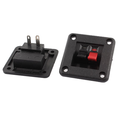 Harfington Uxcell 2Pcs Push In Type Square Speaker Terminal Connector 2 Positions