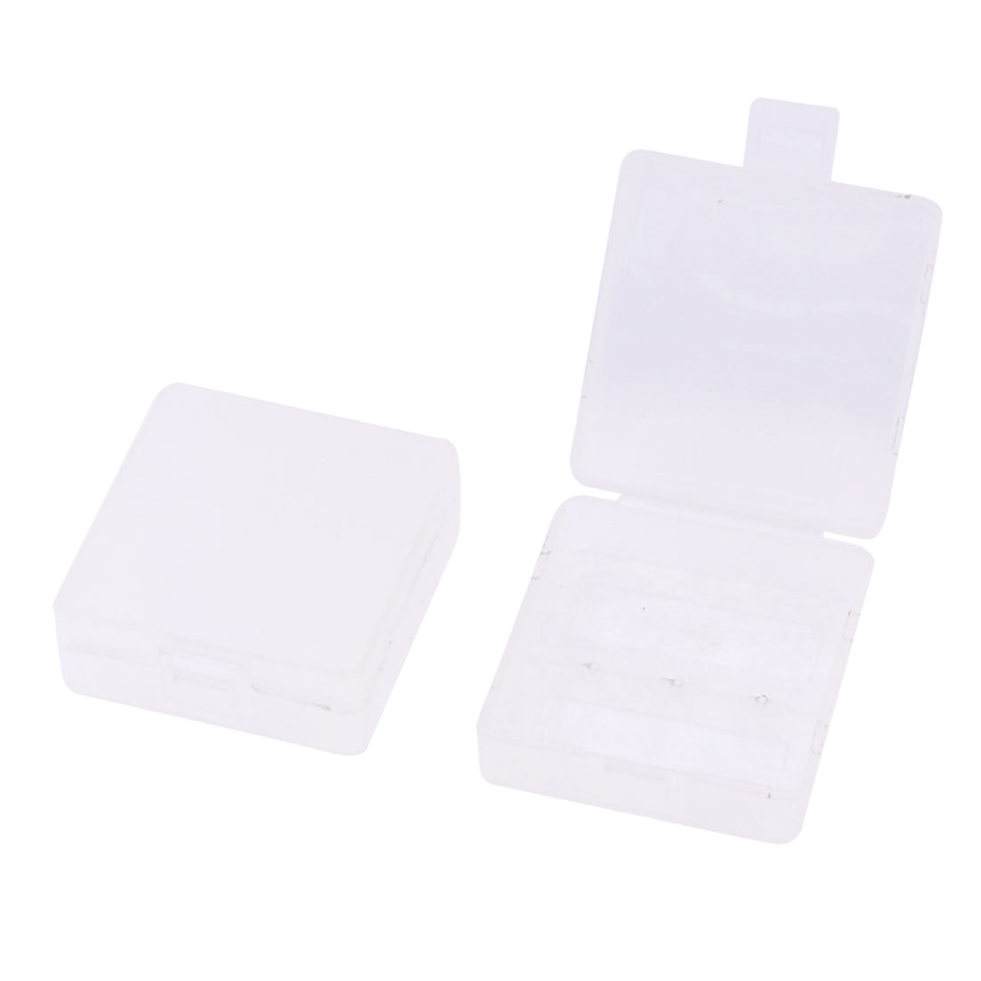 uxcell Uxcell 2 Pcs Rectangle Clear White Plastic Battery Case Box for 9V Type Batteries